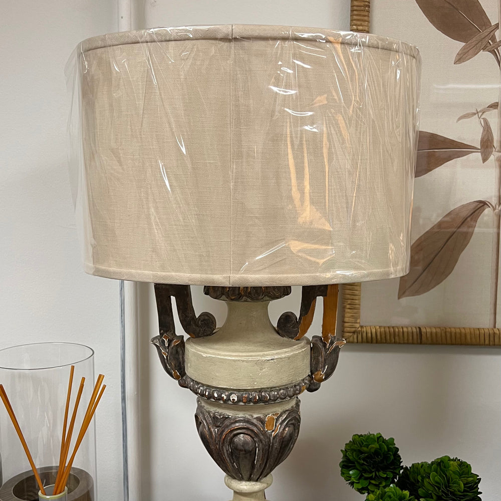 Pair 19th Century Paris Wood Urn Lamps