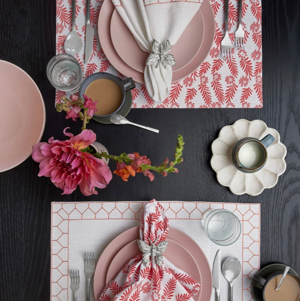 Aamani Coral Napkins by John Robshaw - set of 4