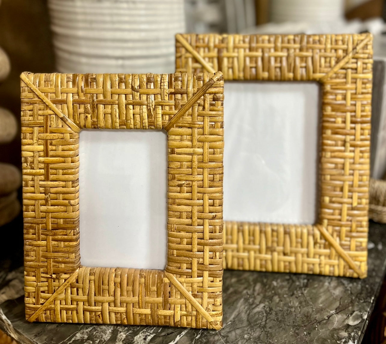 Chic Rattan Photo Frames - 2 sizes