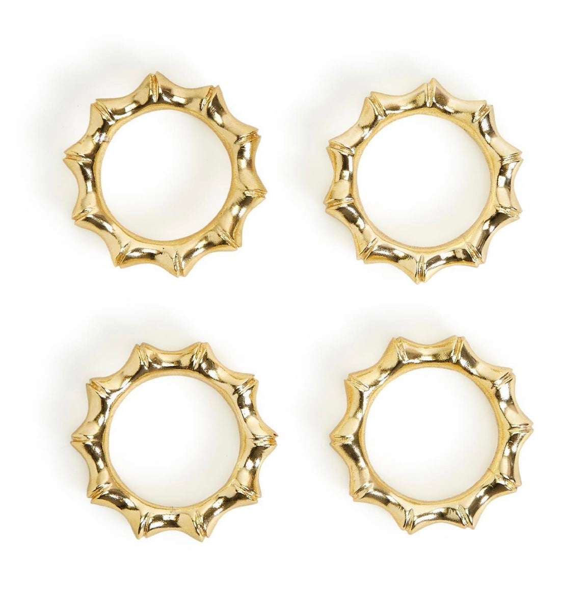 Golden Bamboo Napkin Rings - set of 4