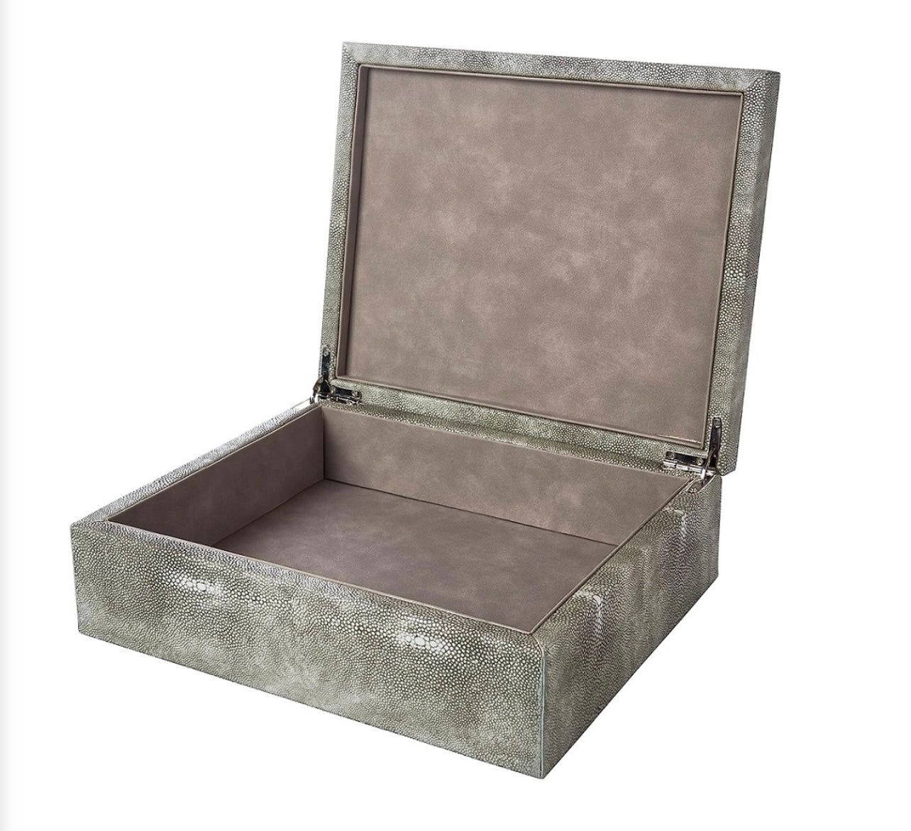 Shagreen Leather Box with Suede Interior