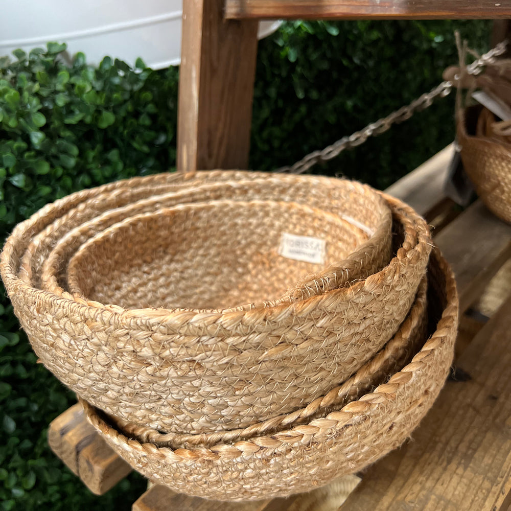 Woven Bowl - set of 4 - Natural or White