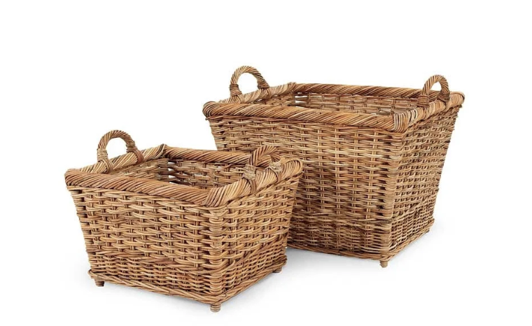 French Country Hearth Basket Set of 2