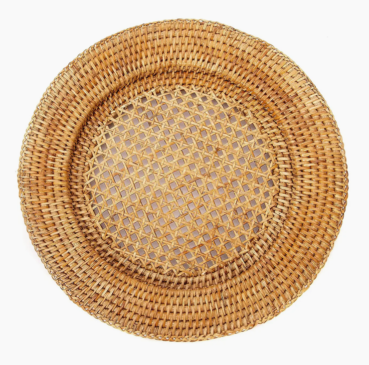 Brown Rattan Charger Plate - Woven Wicker