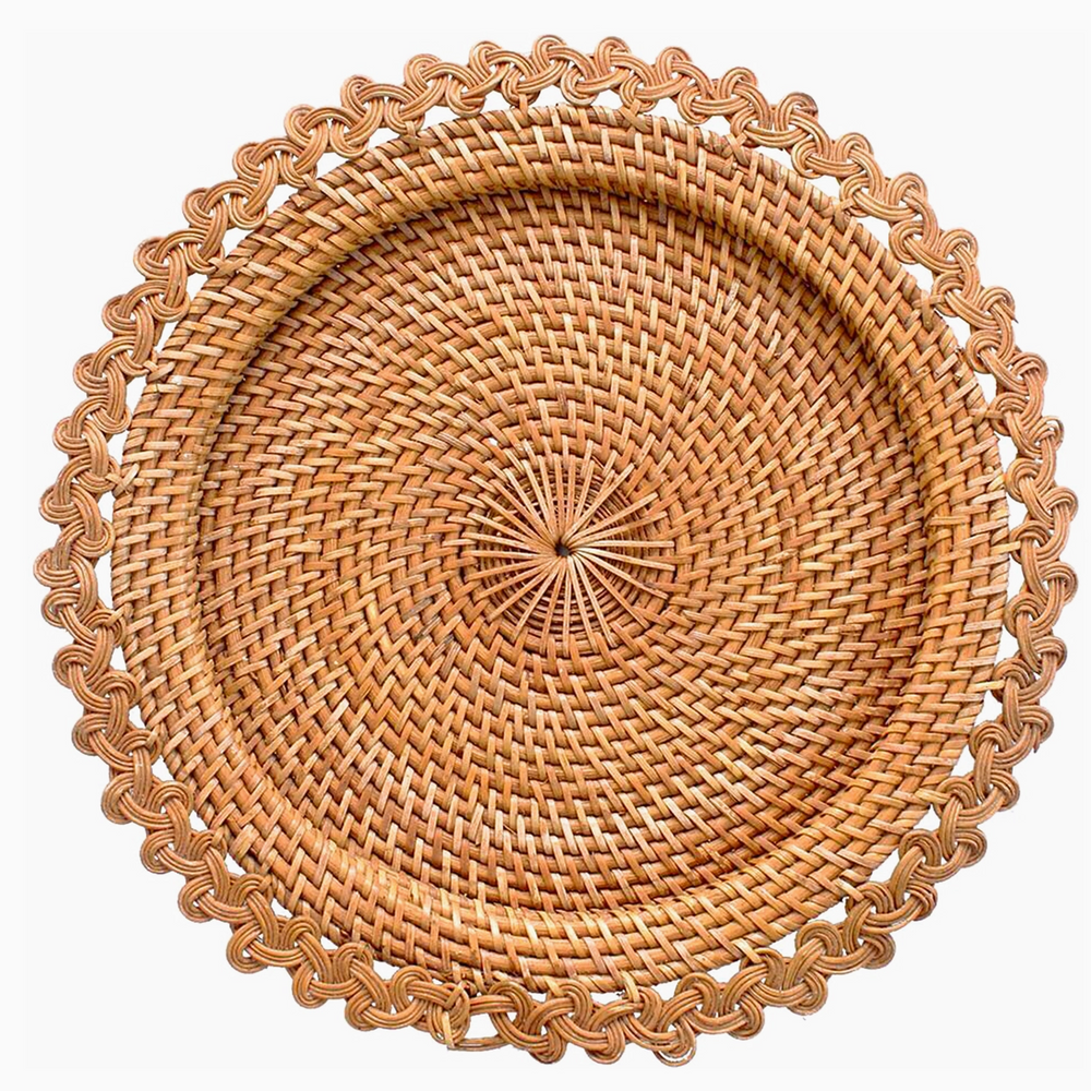 Rattan Charger Plate with Decorative Edge