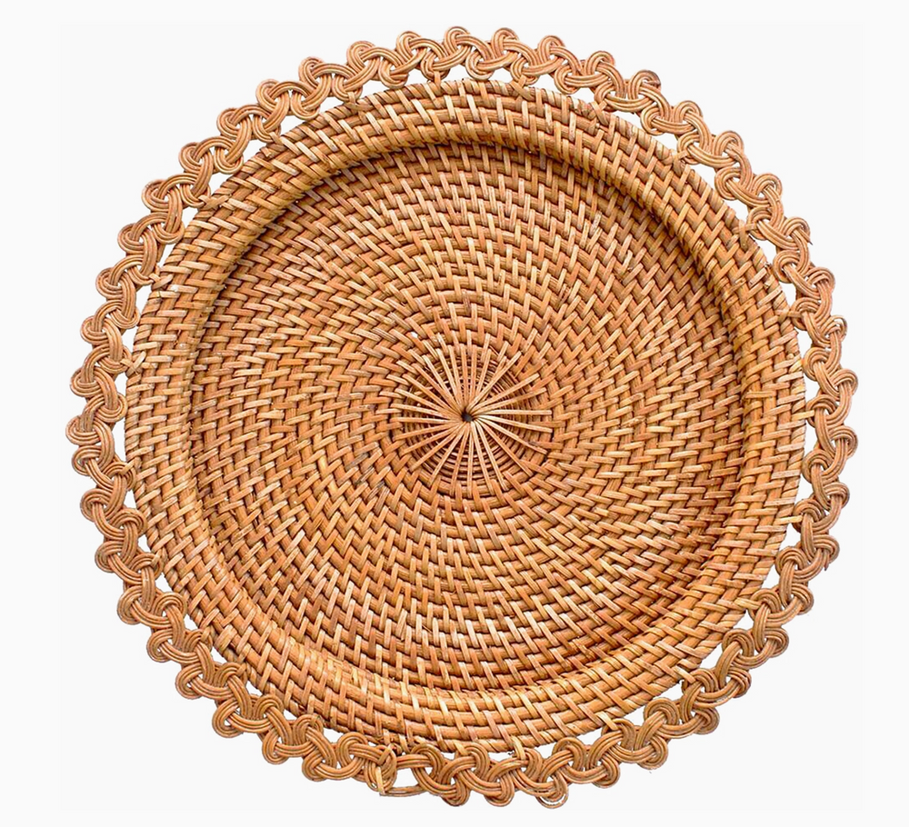 Rattan Charger Plate with Decorative Edge