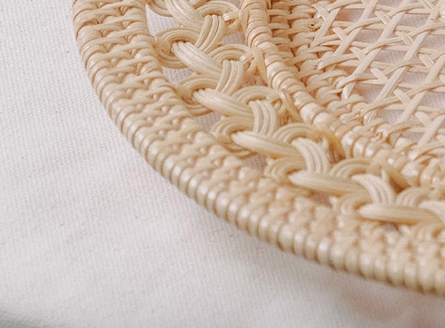 Rattan Charger Plate with an open weave border