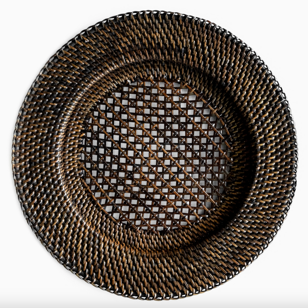 Dark Brown Rattan Charger Plate