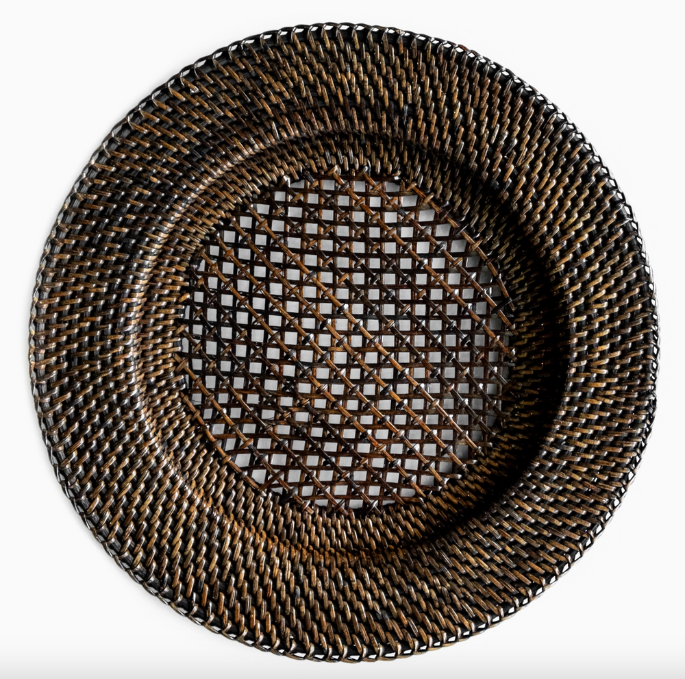 Dark Brown Rattan Charger Plate