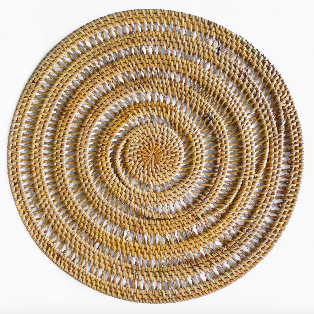 Hand Woven Round Spiral Placemat