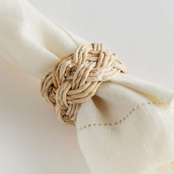 Abaca french braided napkin ring