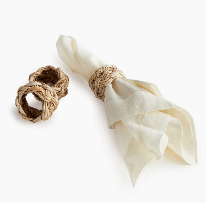 Abaca french braided napkin ring