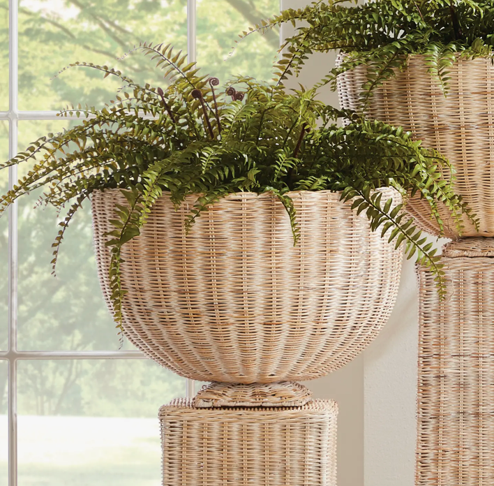 Charleston Rattan Footed Bowl