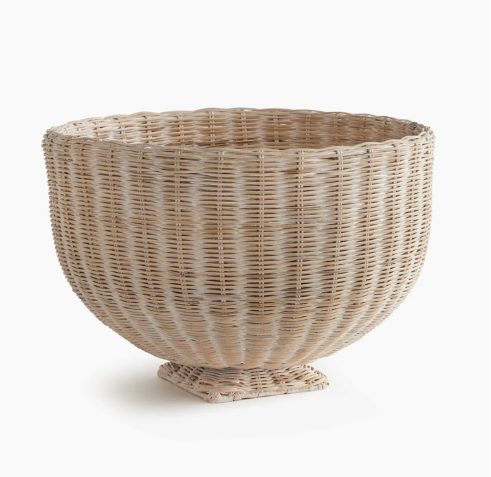 Charleston Rattan Footed Bowl