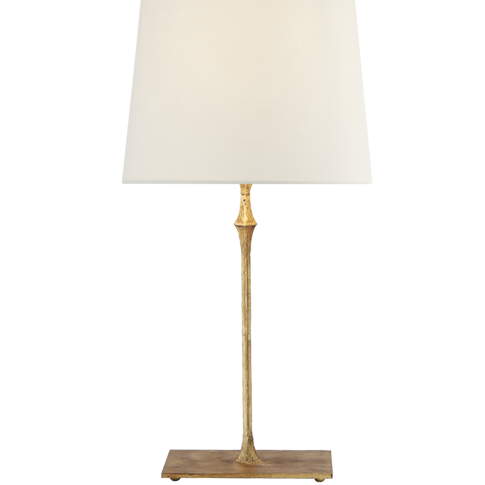 Dauphine Bedside Lamp in Aged Iron with Linen Shade