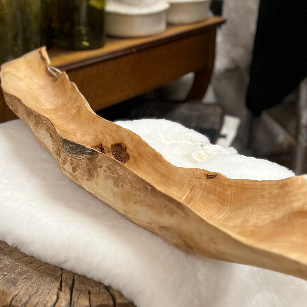 
                      
                        Maple Burl Hand Sculptured Bowl - 44"x7"
                      
                    