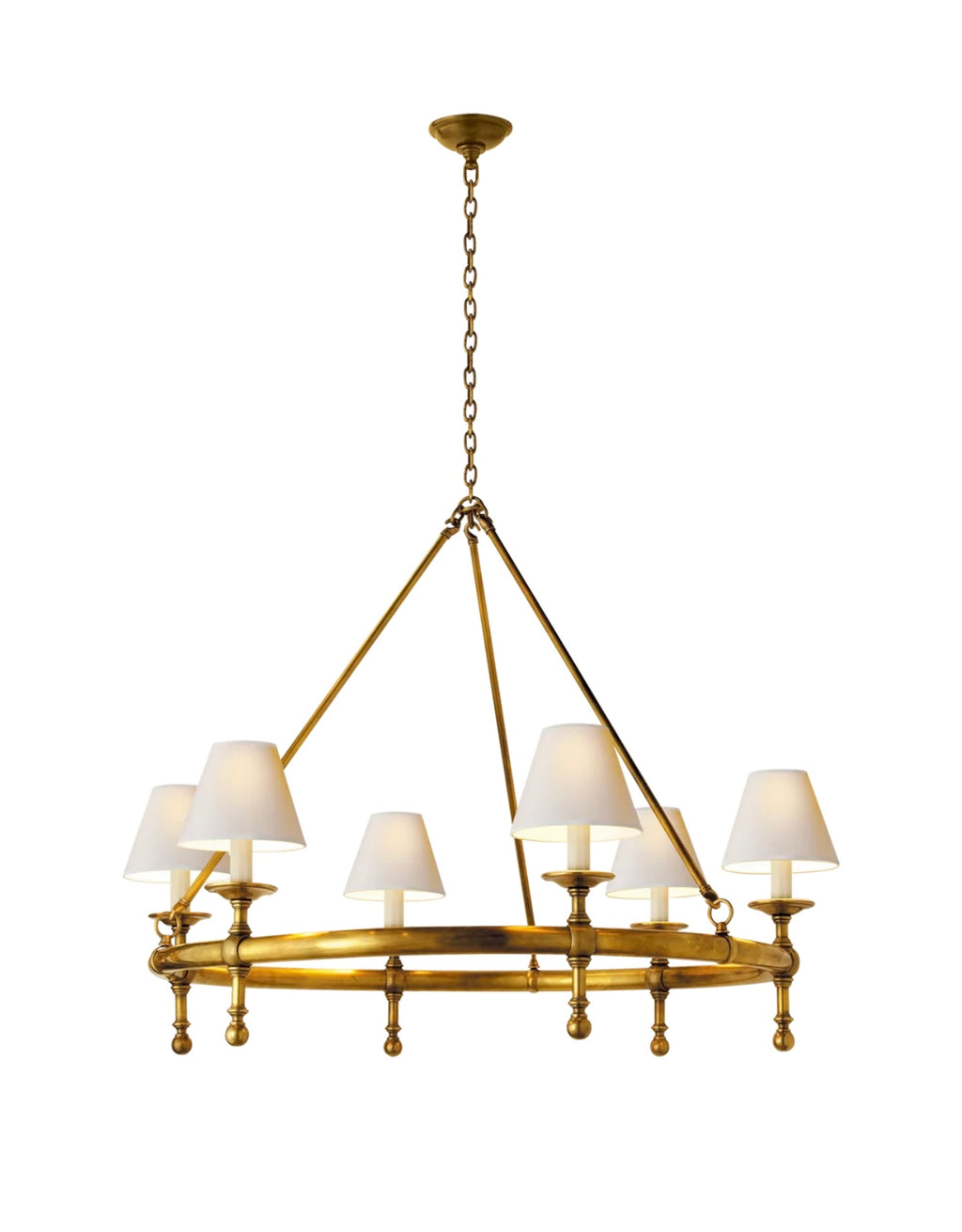 Visual Comfort - Classic Ring Chandelier in hand rubbed antique brass