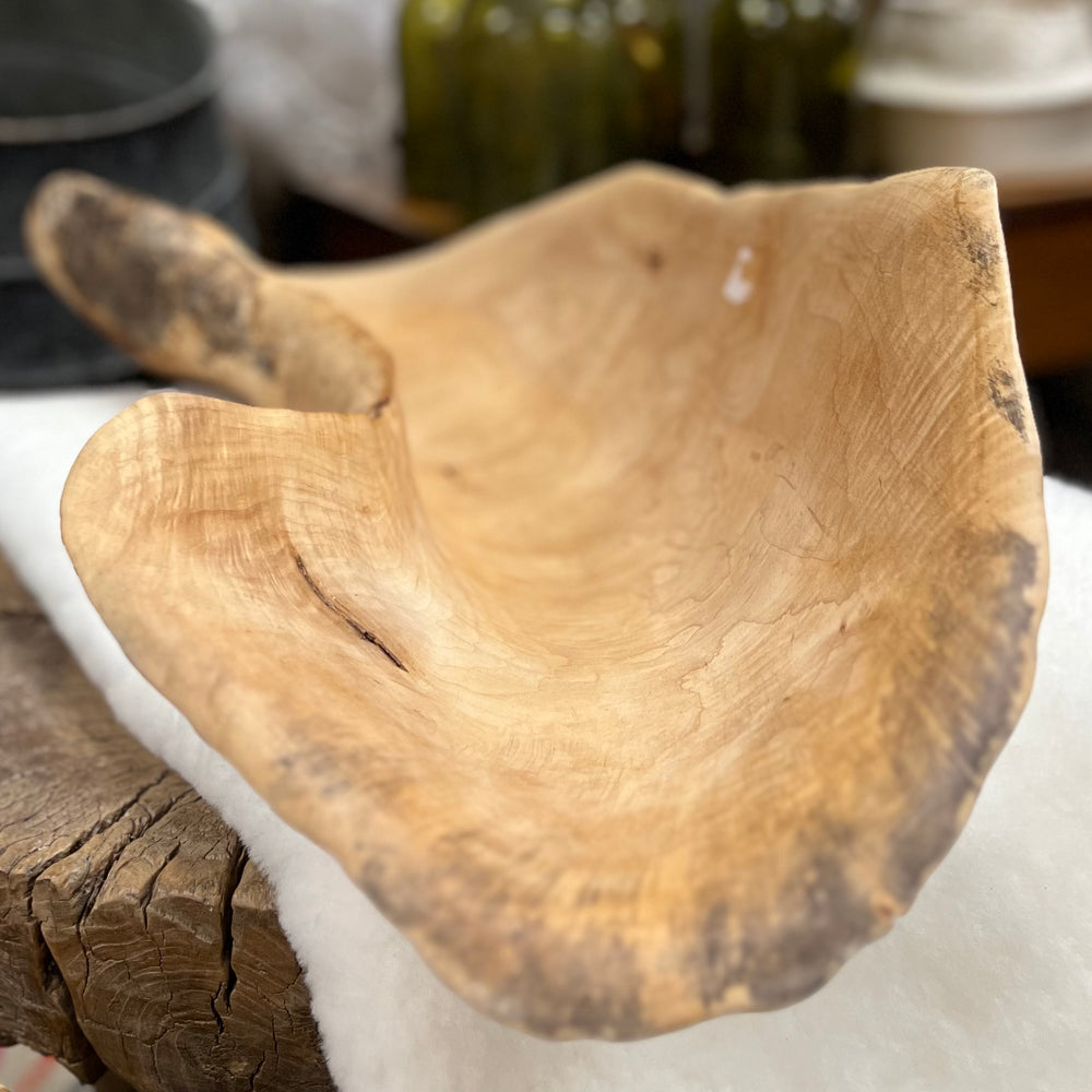 
                      
                        Maple Burl Hand Sculptured Bowl 38"x18"
                      
                    