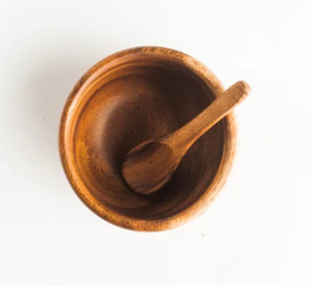 Acacia Wood Smoothie Bowl + Spoon Set