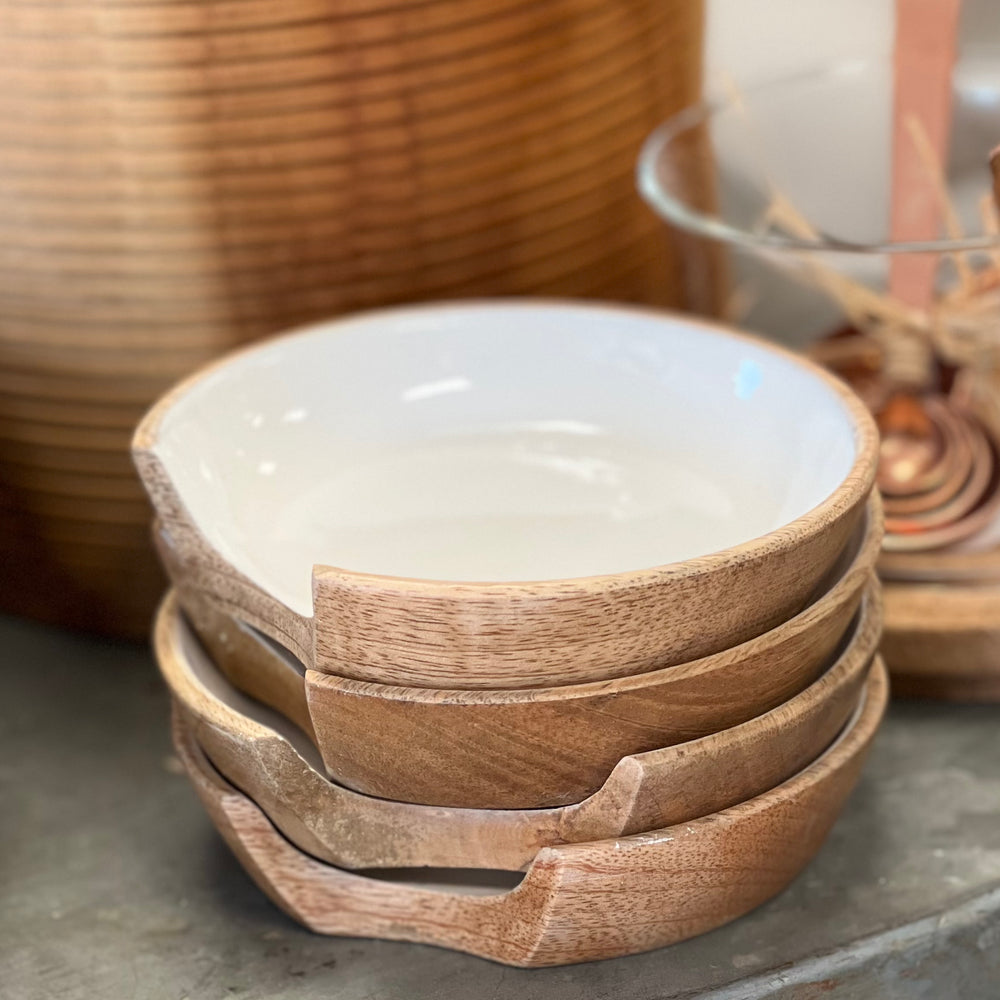 
                      
                        Mango Wood w/White Enamel Spoon Rest
                      
                    