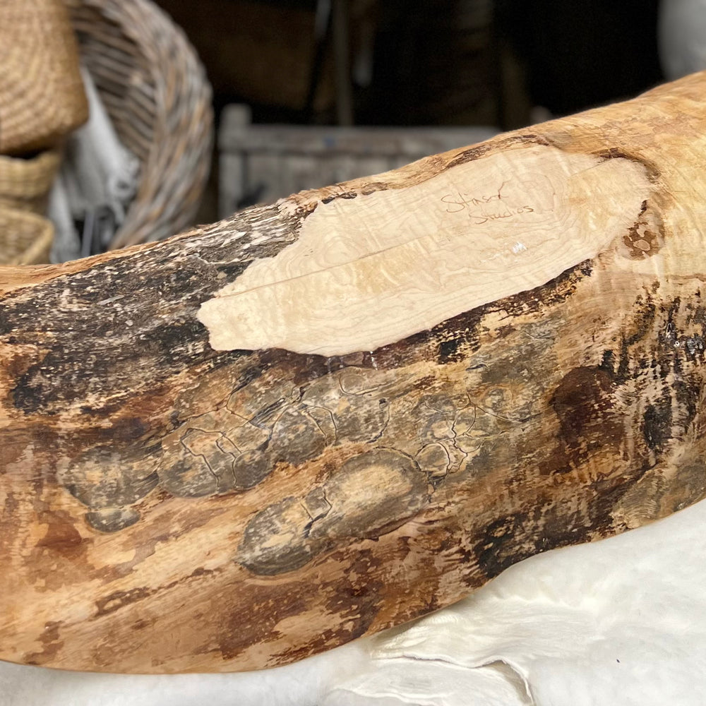 
                      
                        Maple Burl Hand Sculptured Bowl 38"x18"
                      
                    