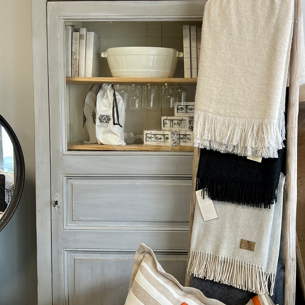 Grey-Green Glass Door Cupboard