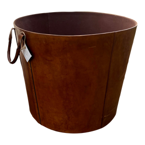 Leather Log Bucket w/Handles