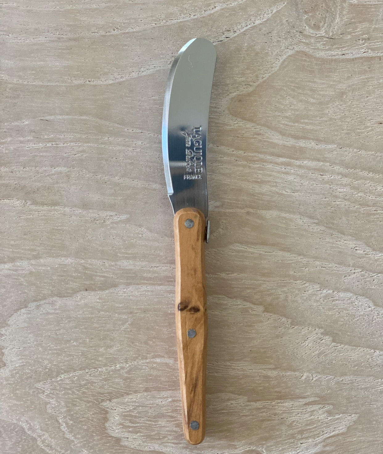 Laguiole Mini Cheese Spreader - Olive Wood