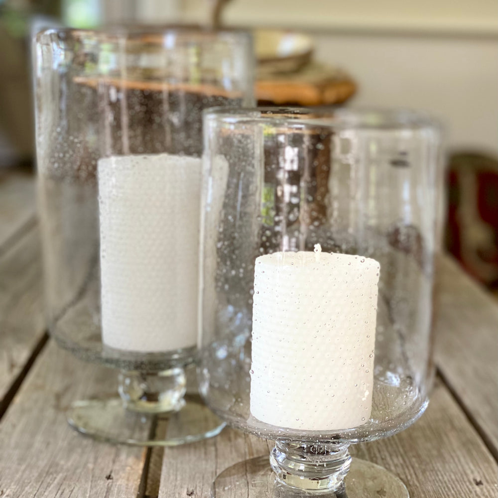 Handmade Bubbled Glass Hurricanes/Vases