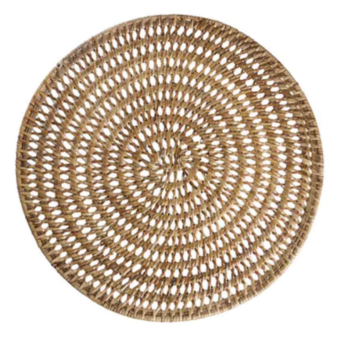 Set of 12 Handwoven Round Rattan Placemats