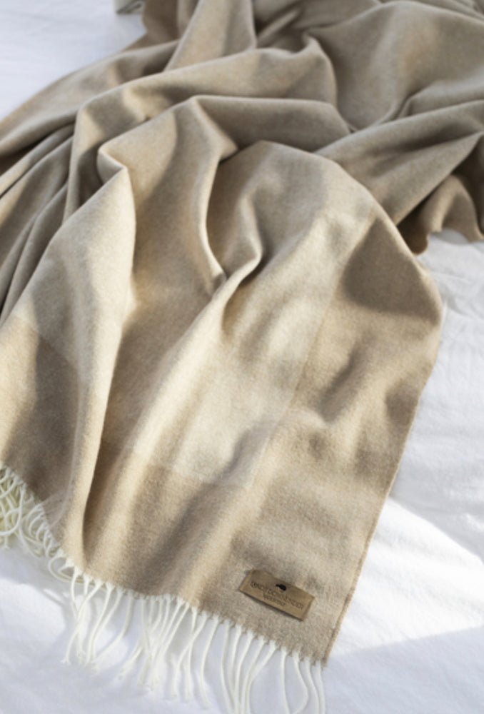 Navy Border Herringbone Throw