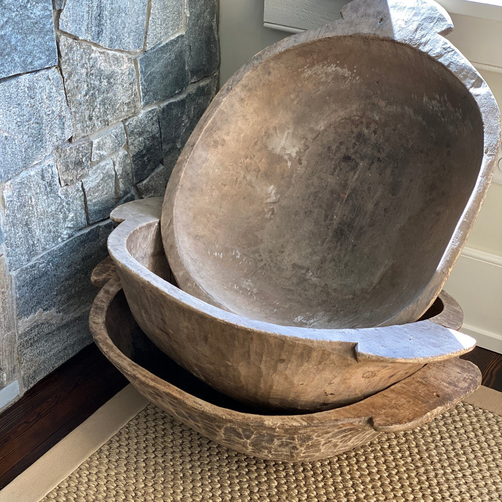 Late 19th Century hand hewned dough bowls