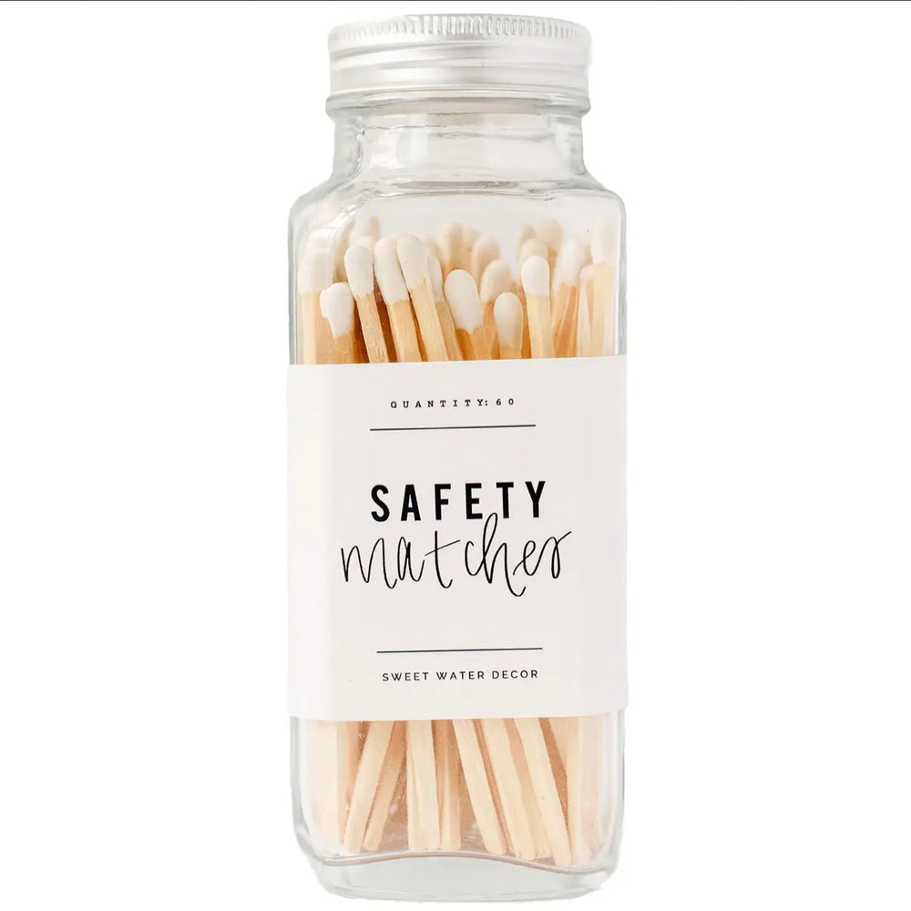 White Safety Matches in a Glass Jar