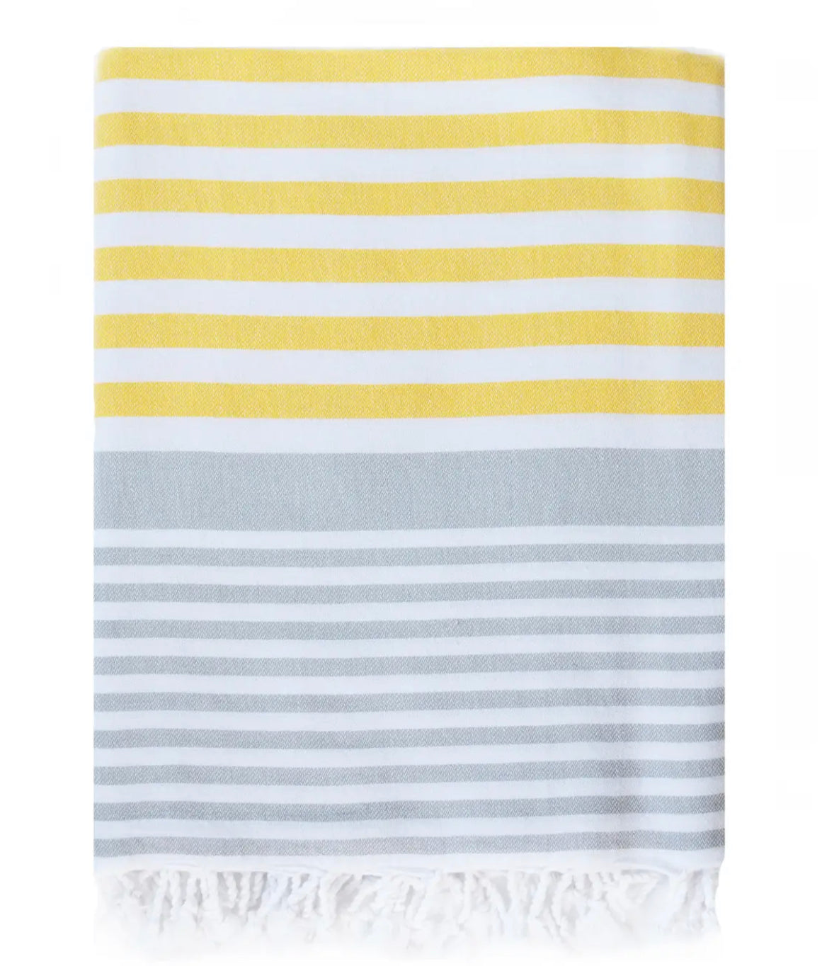 The Lucy Beach Blanket 79”x79” Yellow and Gray