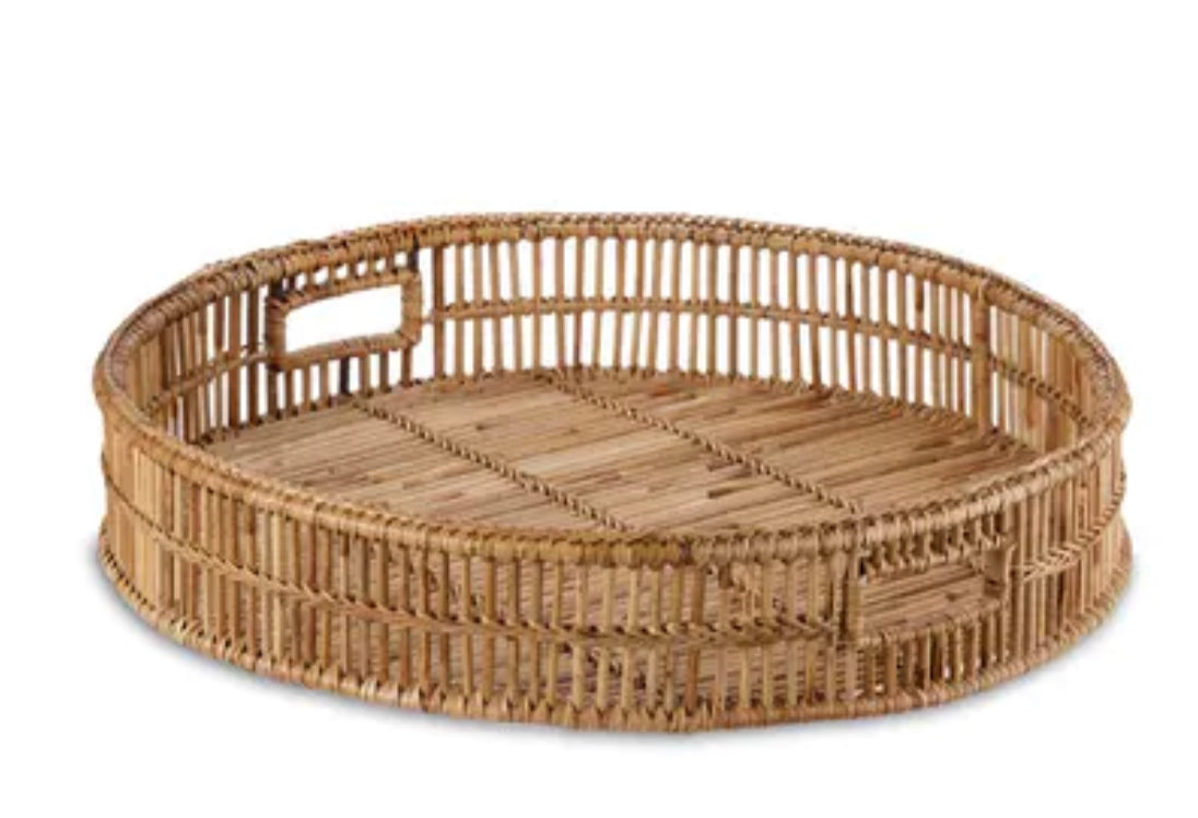 Handwoven Rattan Serving Tray-set of 2