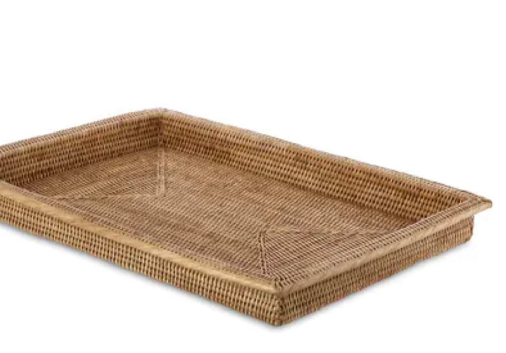 Handwoven Rattan Rectangular Tray