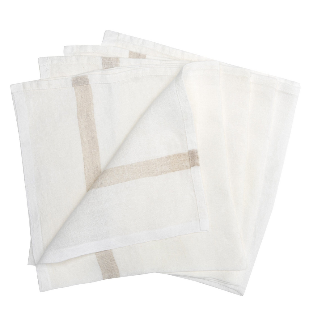 
                      
                        Laundered Linen Napkins-white/nat’l Set of 4
                      
                    