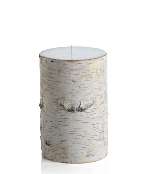 Natural Birchwood Fragrance Free Pillar Candles