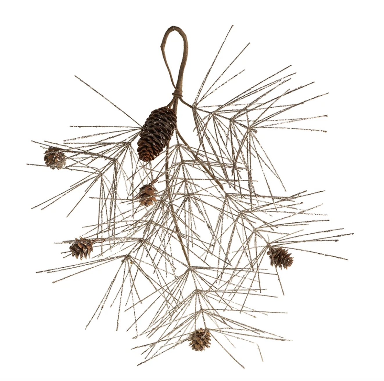 Champagne Spruce and Pinecone Decorative Pick - Tall