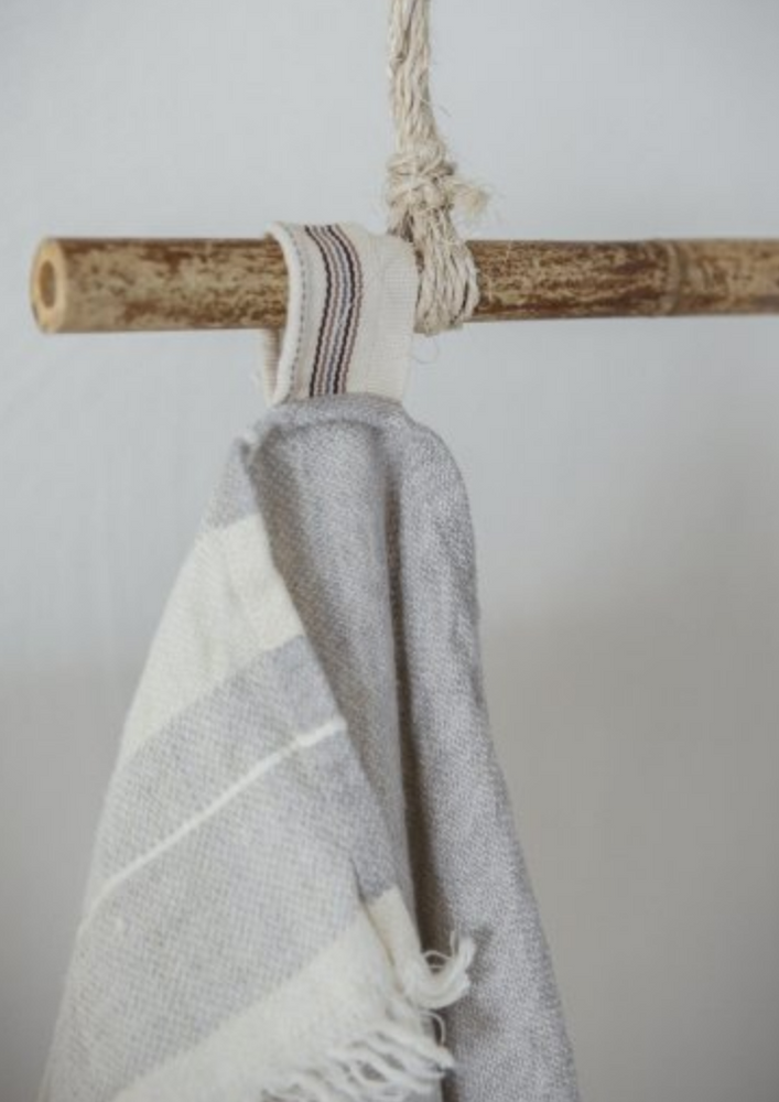 
                      
                        Belgian Fouta Tea/Guest Towel - Ash Stripe or Oyster Stripe
                      
                    