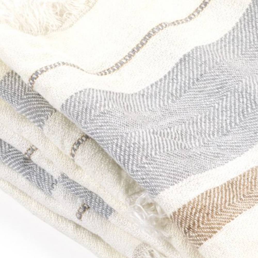 
                      
                        Belgian Fouta Tea/Guest Towel - Ash Stripe or Oyster Stripe
                      
                    