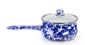 Blue and White Enamelware Cookware