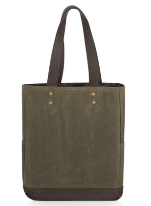 Waxed Cotton Insulated Wine Tote- 2 or 3 bottle option