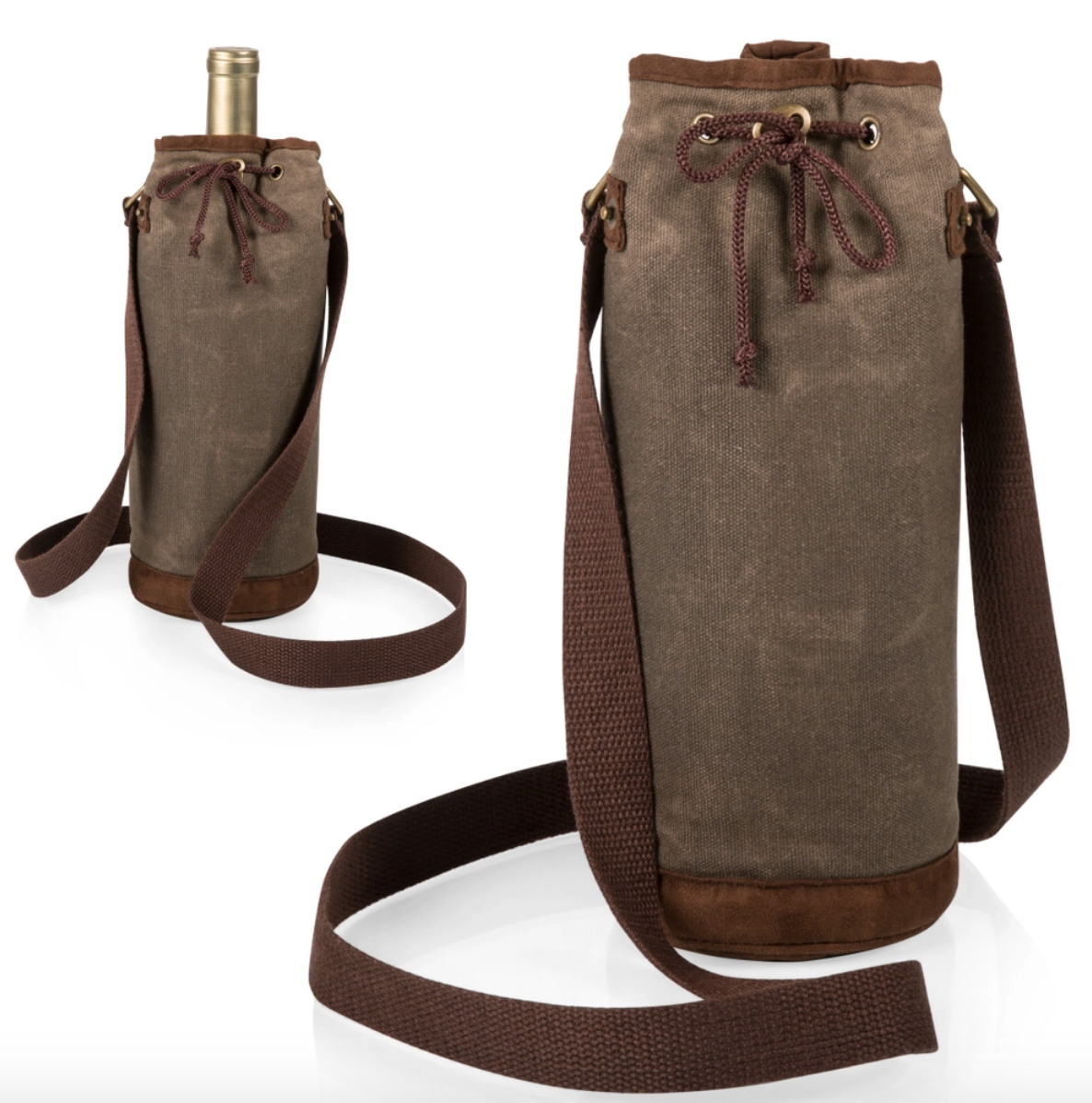 Town & Country Wine Bag in Waxed Cotton