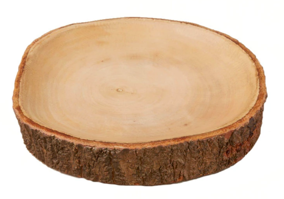 Mango Plate with Bark Trim