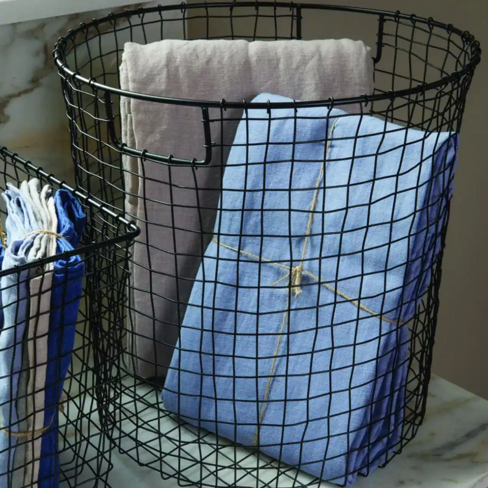 Black Wire Round Basket