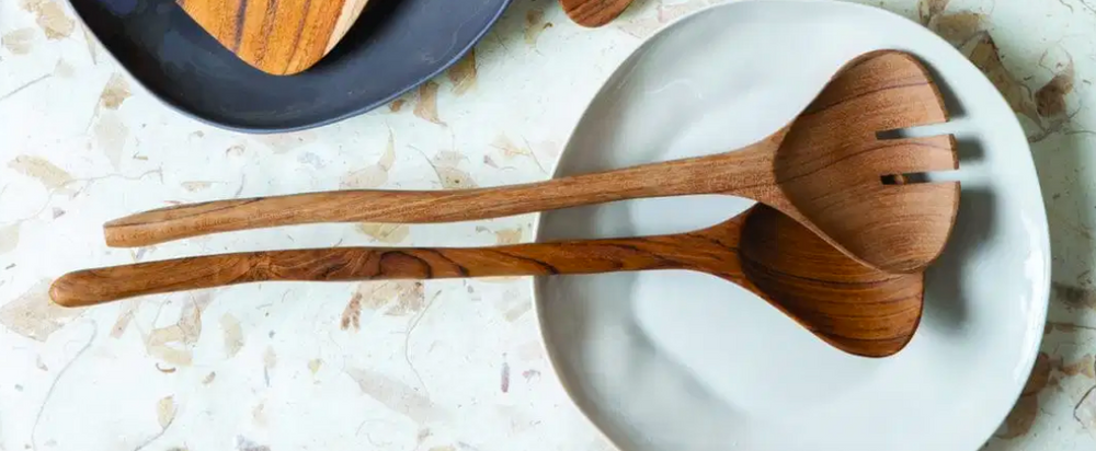 Teak Natural Shaped Serving Set