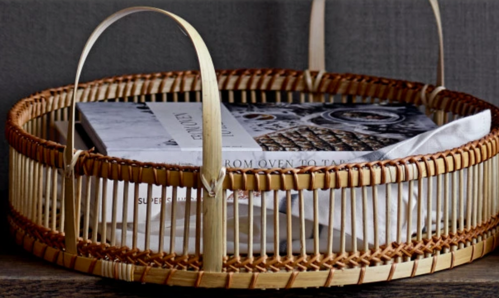 
                      
                        Set of 2 Handwoven Bamboo Trays
                      
                    
