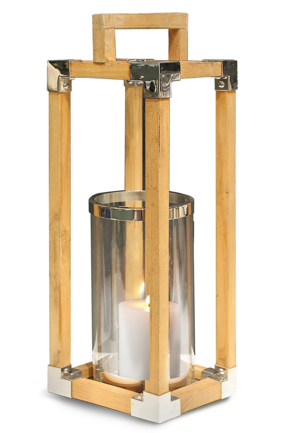 Indoor/Outdoor Teak and Stainless Lanterns