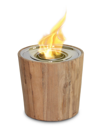 
                      
                        Teak and Stainless Steel TABLE TOP gel Fireplace
                      
                    